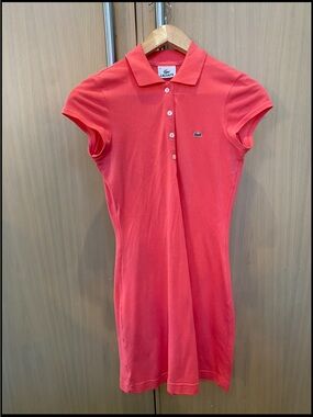 Lacoste Women's Coral Polo Button-Up Dress